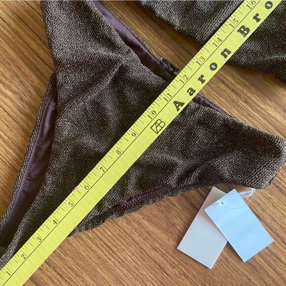 NWT Good American - square strap high waist bikini set metallic brown - S/XS - Picture 10 of 12